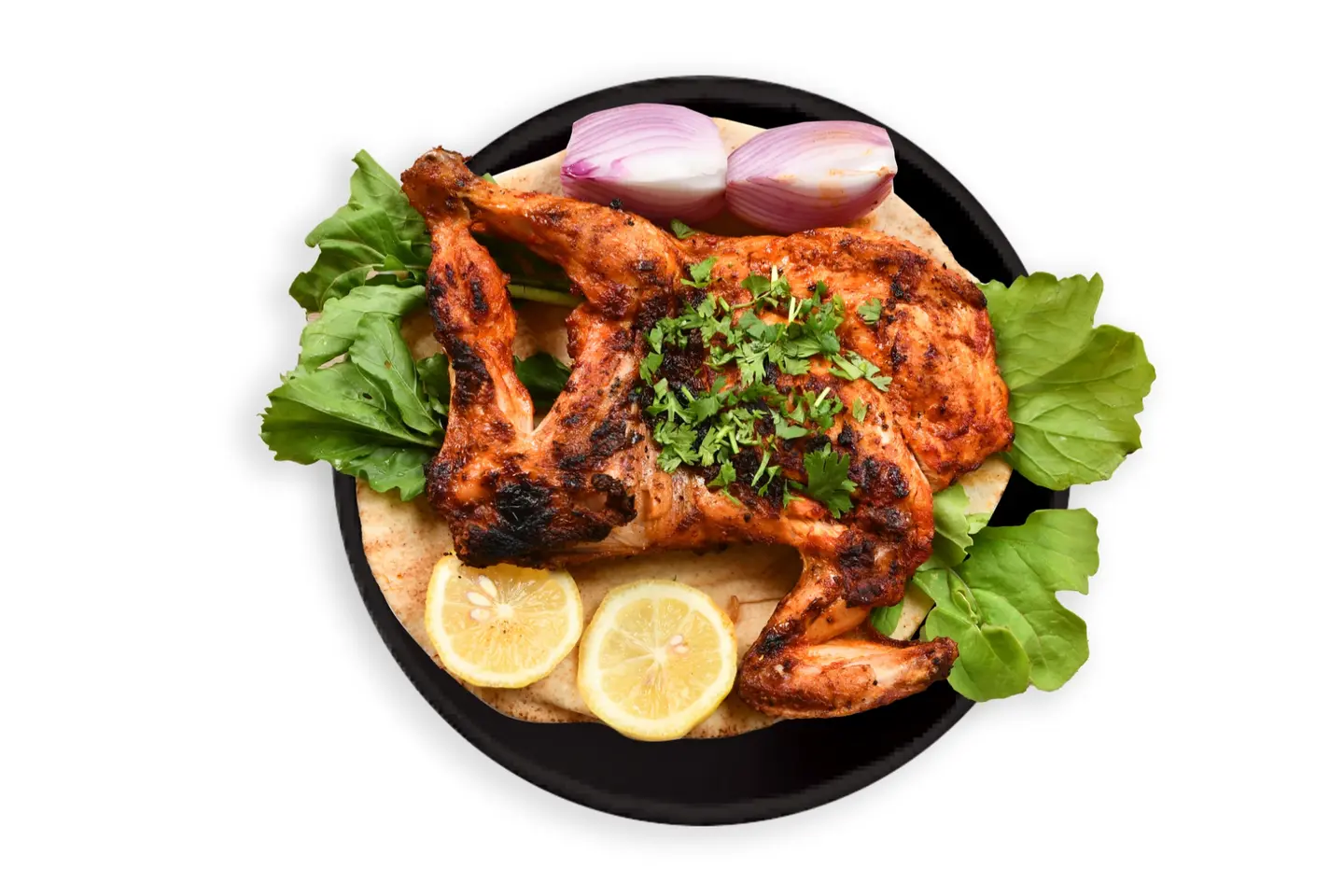 نص حبة دجاج مشوي فحم