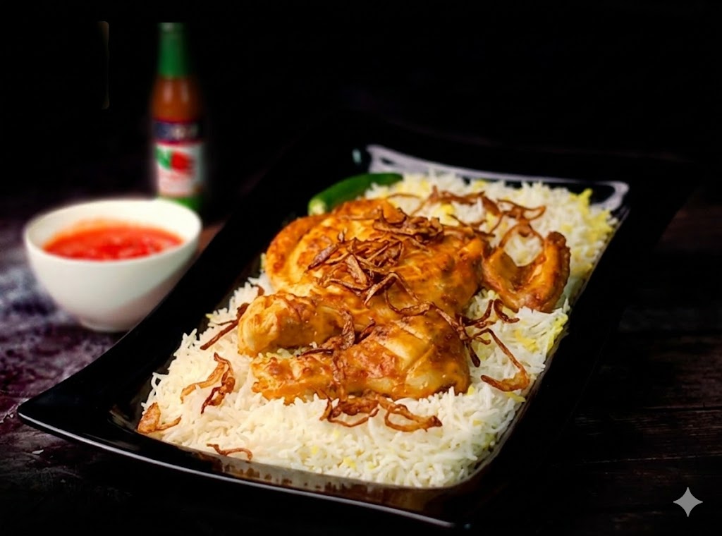 نص دجاج مندي مع ارز